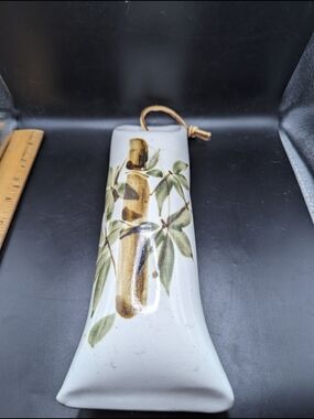 Vintage Pottery Bamboo Design Wall Pocket.